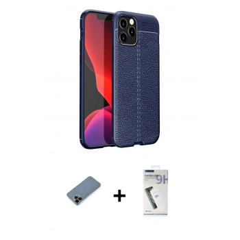 MARSİLYAN™- iPhone 12 Pro Kılıf Doruk Klasik Özel Seri - Şeffaf Uv Polymer Nano Ekran Koruyucu + Shine Kamera Lens Koruma Cam - SH