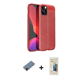 MARSİLYAN™- iPhone 12 Pro Kılıf Doruk Klasik Özel Seri - Siyah 6D Mat Seramik Hayalet Nano Ekran Koruyucu + Shine Kamera Lens Koruma Cam - SH