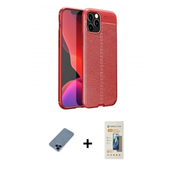 MARSİLYAN™- iPhone 12 Pro Kılıf Doruk Klasik Özel Seri - Siyah 6D Mat Seramik Hayalet Nano Ekran Koruyucu + Metal Kamera Lens Koruma Cam - MI