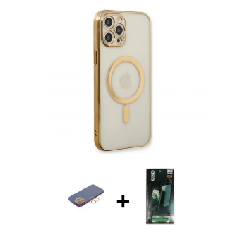 MARSİLYAN™- iPhone 12 Pro Kılıf Doruk Minimal - Siyah 360 Mat Full Body Arka Koruyucu + Renkli Kamera Lens Koruma Cam - TU