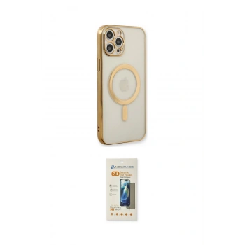 MARSİLYAN™- iPhone 12 Pro Kılıf Doruk Minimal - Siyah 6D Mat Seramik Hayalet Nano Ekran Koruyucu