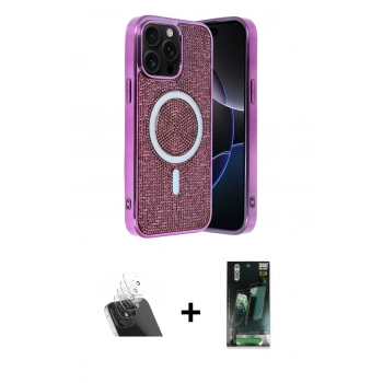 MARSİLYAN™- iPhone 12 Pro Kılıf Eksen Çizgi - Şeffaf 360 Full Body Arka Koruyucu + Kamera Lens Koruma Cam - SF