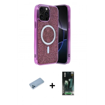 MARSİLYAN™- iPhone 12 Pro Kılıf Eksen Çizgi - Şeffaf 360 Full Body Arka Koruyucu + Shine Kamera Lens Koruma Cam - MI