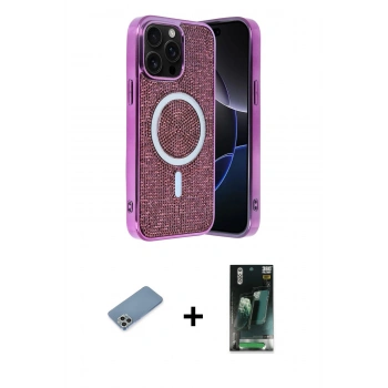 MARSİLYAN™- iPhone 12 Pro Kılıf Eksen Çizgi - Şeffaf 360 Full Body Arka Koruyucu + Shine Kamera Lens Koruma Cam - GS