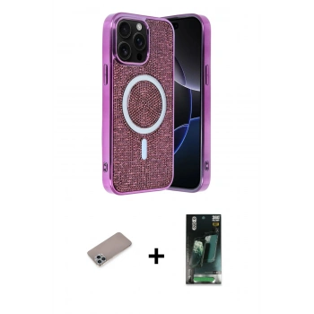MARSİLYAN™- iPhone 12 Pro Kılıf Eksen Çizgi - Şeffaf 360 Full Body Arka Koruyucu + Shine Kamera Lens Koruma Cam - SABE