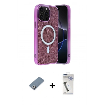 MARSİLYAN™- iPhone 12 Pro Kılıf Eksen Çizgi - Şeffaf Uv Polymer Nano Ekran Koruyucu + Metal Kamera Lens Koruma Cam - GS