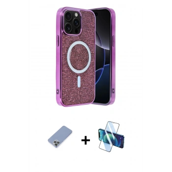 MARSİLYAN™- iPhone 12 Pro Kılıf Eksen Çizgi - Siyah 3D Antistatik Cam Ekran Koruyucu + Metal Kamera Lens Koruma Cam - KUYL