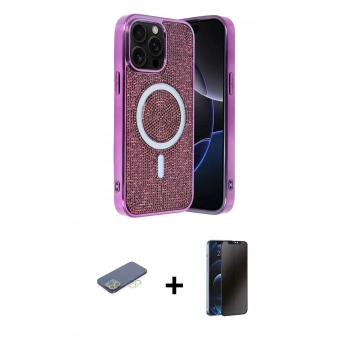 MARSİLYAN™- iPhone 12 Pro Kılıf Eksen Çizgi - Siyah 3D Antistatik Hayalet Cam Ekran Koruyucu + Renkli Kamera Lens Koruma Cam - YL