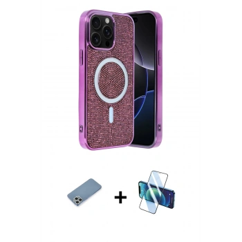 MARSİLYAN™- iPhone 12 Pro Kılıf Eksen Çizgi - Siyah 3D Antistatik Seramik Nano Ekran Koruyucu + Shine Kamera Lens Koruma Cam - GS