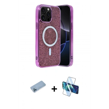 MARSİLYAN™- iPhone 12 Pro Kılıf Eksen Çizgi - Siyah 3D Antistatik Seramik Nano Ekran Koruyucu + Shine Kamera Lens Koruma Cam - MI