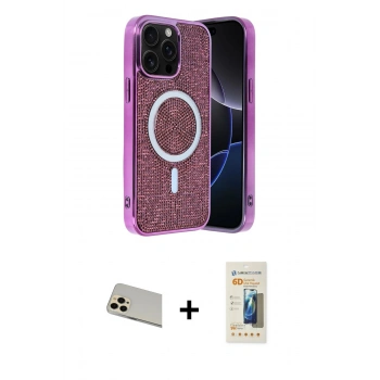 MARSİLYAN™- iPhone 12 Pro Kılıf Eksen Çizgi - Siyah 6D Mat Seramik Hayalet Nano Ekran Koruyucu + Rainbow Kamera Lens Koruma Cam - GD
