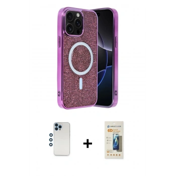 MARSİLYAN™- iPhone 12 Pro Kılıf Eksen Çizgi - Siyah 6D Mat Seramik Hayalet Nano Ekran Koruyucu + Shine Kamera Lens - MI