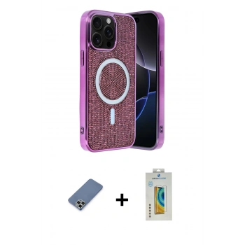 MARSİLYAN™- iPhone 12 Pro Kılıf Eksen Çizgi - Siyah Polymer Nano Ekran Koruyucu + Metal Kamera Lens Koruma Cam - AKYL