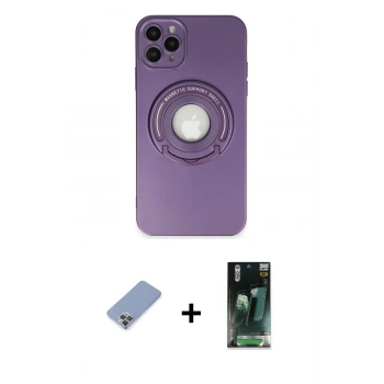 MARSİLYAN™- iPhone 12 Pro Kılıf Eksen Klasik Prime - Şeffaf 360 Full Body Arka Koruyucu + Metal Kamera Lens Koruma Cam - KUYL