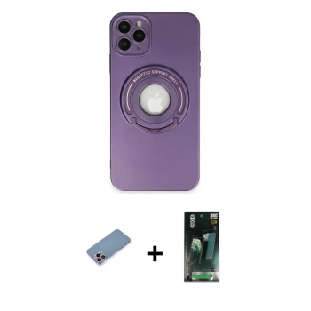 MARSİLYAN™- iPhone 12 Pro Kılıf Eksen Klasik Prime - Şeffaf 360 Full Body Arka Koruyucu + Shine Kamera Lens Koruma Cam - PE