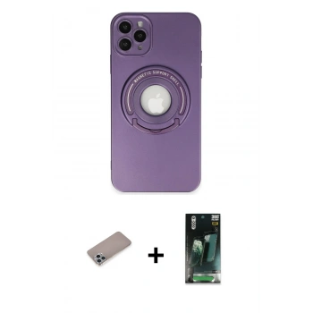 MARSİLYAN™- iPhone 12 Pro Kılıf Eksen Klasik Prime - Şeffaf 360 Full Body Arka Koruyucu + Shine Kamera Lens Koruma Cam - SABE
