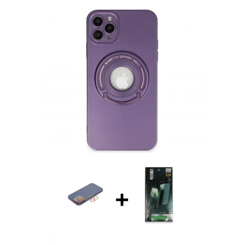 MARSİLYAN™- iPhone 12 Pro Kılıf Eksen Klasik Prime - Şeffaf 360 Full Body Arka Koruyucu + Renkli Kamera Lens Koruma Cam - TU