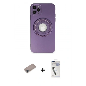 MARSİLYAN™- iPhone 12 Pro Kılıf Eksen Klasik Prime - Şeffaf Uv Polymer Nano Ekran Koruyucu + Shine Kamera Lens Koruma Cam - SABE