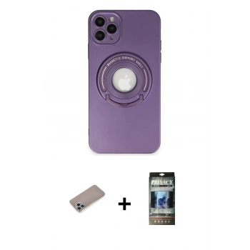 MARSİLYAN™- iPhone 12 Pro Kılıf Eksen Klasik Prime - Siyah 34D Hayalet Izgaralı Cam + Shine Kamera Lens Koruma Cam - SABE
