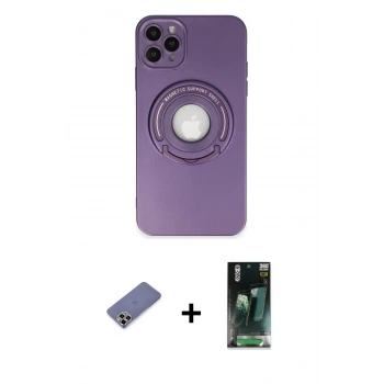 MARSİLYAN™- iPhone 12 Pro Kılıf Eksen Klasik Prime - Siyah 360 Mat Full Body Arka Koruyucu + Metal Kamera Lens Koruma Cam - GD