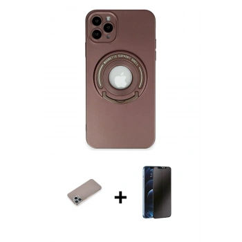 MARSİLYAN™- iPhone 12 Pro Kılıf Eksen Klasik Prime - Siyah 3D Antistatik Hayalet Cam Ekran Koruyucu + Shine Kamera Lens Koruma Cam - SABE