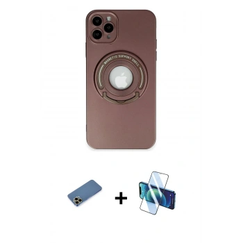 MARSİLYAN™- iPhone 12 Pro Kılıf Eksen Klasik Prime - Siyah 3D Antistatik Seramik Nano Ekran Koruyucu + Shine Kamera Lens Koruma Cam - GD
