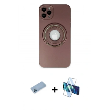 MARSİLYAN™- iPhone 12 Pro Kılıf Eksen Klasik Prime - Siyah 3D Antistatik Seramik Nano Ekran Koruyucu + Shine Kamera Lens Koruma Cam - MI