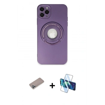 MARSİLYAN™- iPhone 12 Pro Kılıf Eksen Klasik Prime - Siyah 3D Antistatik Seramik Nano Ekran Koruyucu + Shine Kamera Lens Koruma Cam - SABE