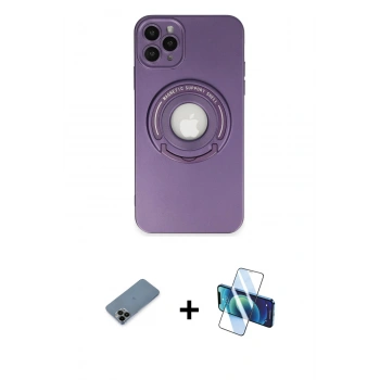 MARSİLYAN™- iPhone 12 Pro Kılıf Eksen Klasik Prime - Siyah 3D Antistatik Seramik Nano Ekran Koruyucu + Shine Kamera Lens Koruma Cam - SH