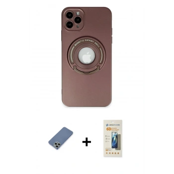 MARSİLYAN™- iPhone 12 Pro Kılıf Eksen Klasik Prime - Siyah 6D Mat Seramik Hayalet Nano Ekran Koruyucu + Metal Kamera Lens Koruma Cam - AKYL