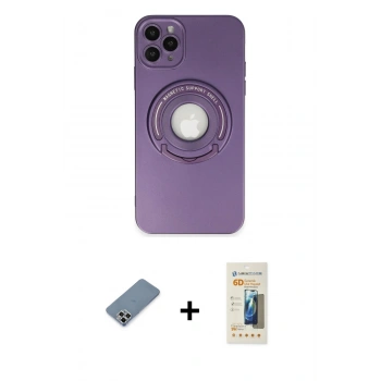 MARSİLYAN™- iPhone 12 Pro Kılıf Eksen Klasik Prime - Siyah 6D Mat Seramik Hayalet Nano Ekran Koruyucu + Metal Kamera Lens Koruma Cam - GS