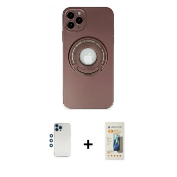 MARSİLYAN™- iPhone 12 Pro Kılıf Eksen Klasik Prime - Siyah 6D Mat Seramik Hayalet Nano Ekran Koruyucu + Shine Kamera Lens - MI