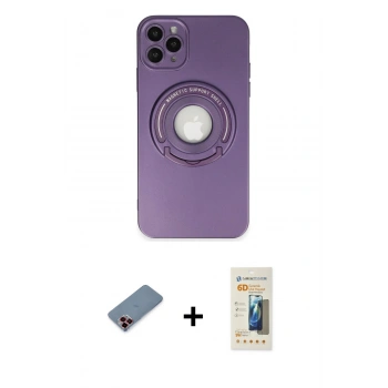 MARSİLYAN™- iPhone 12 Pro Kılıf Eksen Klasik Prime - Siyah 6D Mat Seramik Hayalet Nano Ekran Koruyucu + Metal Kamera Lens Koruma Cam - KI