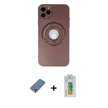 MARSİLYAN™- iPhone 12 Pro Kılıf Eksen Klasik Prime - Siyah Polymer Nano Ekran Koruyucu + Metal Kamera Lens Koruma Cam - AKYL