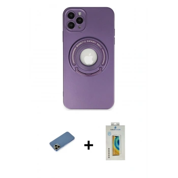 MARSİLYAN™- iPhone 12 Pro Kılıf Eksen Klasik Prime - Siyah Polymer Nano Ekran Koruyucu + Shine Kamera Lens Koruma Cam - GD