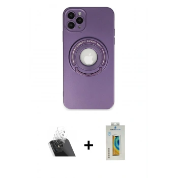 MARSİLYAN™- iPhone 12 Pro Kılıf Eksen Klasik Prime - Siyah Polymer Nano Ekran Koruyucu + Kamera Lens Koruma Cam - SF