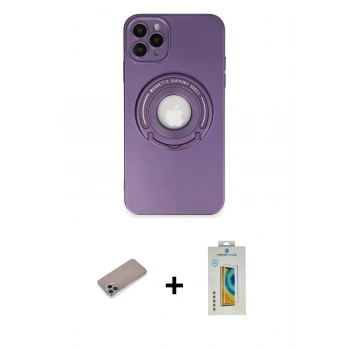 MARSİLYAN™- iPhone 12 Pro Kılıf Eksen Klasik Prime - Siyah Polymer Nano Ekran Koruyucu + Shine Kamera Lens Koruma Cam - SABE