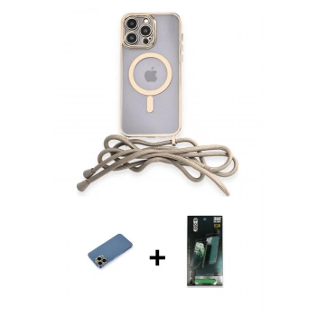 MARSİLYAN™- iPhone 12 Pro Kılıf Eksen Özel Seri - Şeffaf 360 Full Body Arka Koruyucu + Shine Kamera Lens Koruma Cam - GD