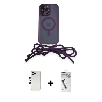 MARSİLYAN™- iPhone 12 Pro Kılıf Eksen Özel Seri - Şeffaf Uv Polymer Nano Ekran Koruyucu + Shine Kamera Lens - GS