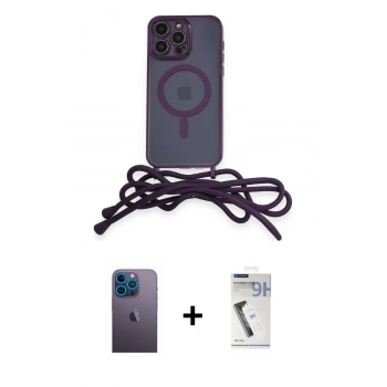 MARSİLYAN™- iPhone 12 Pro Kılıf Eksen Özel Seri - Şeffaf Uv Polymer Nano Ekran Koruyucu + Neon Fosforlu Kamera Lens - MI