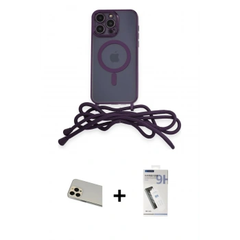 MARSİLYAN™- iPhone 12 Pro Kılıf Eksen Özel Seri - Şeffaf Uv Polymer Nano Ekran Koruyucu + Rainbow Kamera Lens Koruma Cam - GD