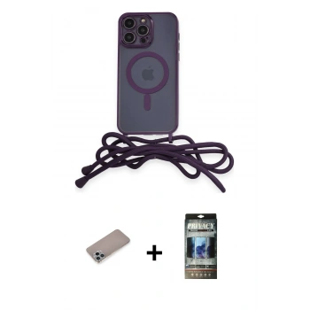 MARSİLYAN™- iPhone 12 Pro Kılıf Eksen Özel Seri - Siyah 34D Hayalet Izgaralı Cam + Shine Kamera Lens Koruma Cam - SABE