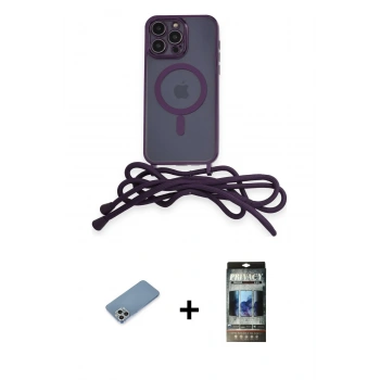 MARSİLYAN™- iPhone 12 Pro Kılıf Eksen Özel Seri - Siyah 34D Hayalet Izgaralı Cam + Shine Kamera Lens Koruma Cam - GS