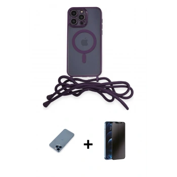 MARSİLYAN™- iPhone 12 Pro Kılıf Eksen Özel Seri - Siyah 3D Antistatik Hayalet Cam Ekran Koruyucu + Metal Kamera Lens Koruma Cam - MI