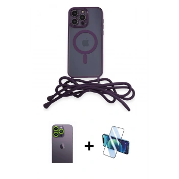 MARSİLYAN™- iPhone 12 Pro Kılıf Eksen Özel Seri - Siyah 3D Antistatik Seramik Nano Ekran Koruyucu + Neon Fosforlu Kamera Lens - YL