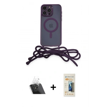 MARSİLYAN™- iPhone 12 Pro Kılıf Eksen Özel Seri - Siyah 6D Mat Seramik Hayalet Nano Ekran Koruyucu + Kamera Lens Koruma Cam - SF