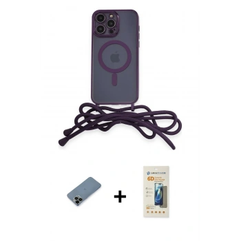 MARSİLYAN™- iPhone 12 Pro Kılıf Eksen Özel Seri - Siyah 6D Mat Seramik Hayalet Nano Ekran Koruyucu + Shine Kamera Lens Koruma Cam - SH