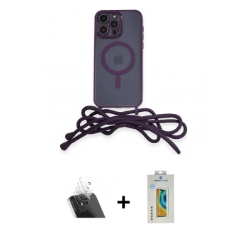 MARSİLYAN™- iPhone 12 Pro Kılıf Eksen Özel Seri - Siyah Polymer Nano Ekran Koruyucu + Kamera Lens Koruma Cam - SF