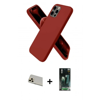 MARSİLYAN™- iPhone 12 Pro Kılıf Kozmos Yansıma Özel Seri - Şeffaf 360 Full Body Arka Koruyucu + Rainbow Kamera Lens Koruma Cam - GD