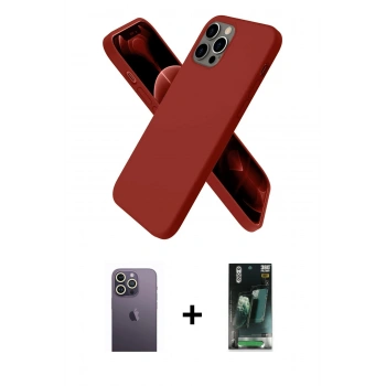 MARSİLYAN™- iPhone 12 Pro Kılıf Kozmos Yansıma Özel Seri - Şeffaf 360 Full Body Arka Koruyucu + Neon Fosforlu Kamera Lens - BZ